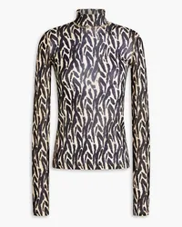 Nanushka Harri zebra-print stretch-jersey turtleneck top - Animal print Animal