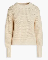 Claudie Pierlot Cable-knit cotton-blend sweater - Neutral Neutral