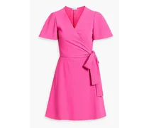 Crepe mini wrap dress - Pink