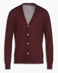 N.Peal Cashmere and silk-blend cardigan - Burgundy Burgundy