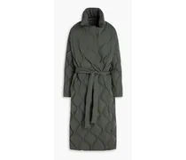 Quilted shell down coat - Green