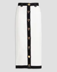 Balmain Cotton-jacquard midi skirt - White White