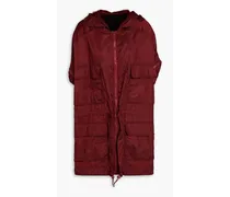 Oversized shell hooded jacket - Burgundy