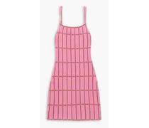 Malha embellished jacquard-knit mini dress - Pink
