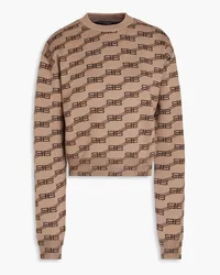 Balenciaga Jacquard-knit sweater - Brown Brown