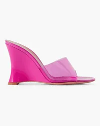 Gianvito Rossi Futura 95 patent-leather and PVC wedge sandals - Pink Pink