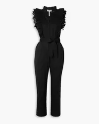 APIECE APART Limon ruffled broderie anglaise-trimmed cotton-voile jumpsuit - Black Black