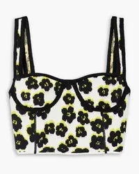 Lanvin Cropped floral-jacquard top - Black Black