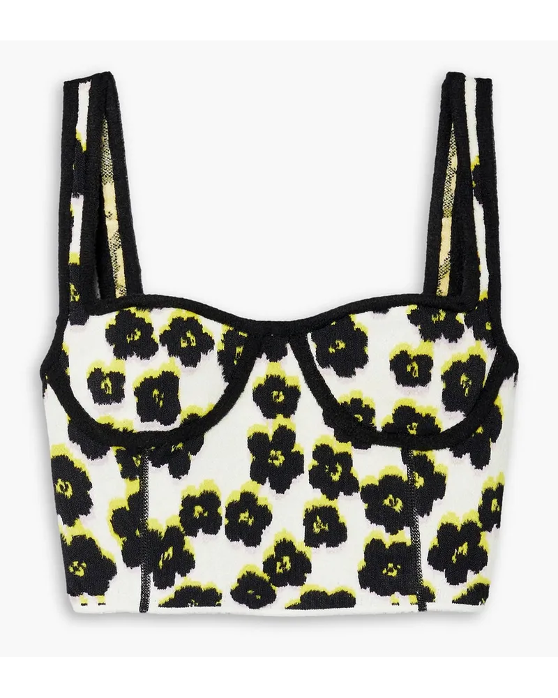 Lanvin Cropped floral-jacquard top - Black Black