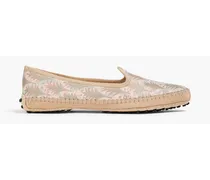 Gommino printed canvas loafers - Pink