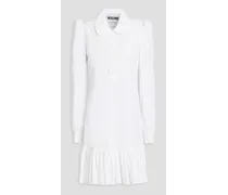 Cotton-blend poplin mini shirt dress - White