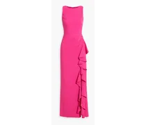 Draped ruffled crepe gown - Pink