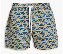 Short-length printed swim shorts - Yellow