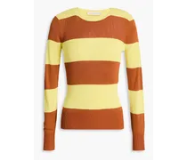 Striped knitted top - Yellow