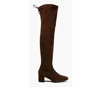 Genna 60 stretch-suede over-the-knee boots - Brown