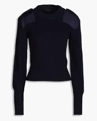 Rag & Bone Nikole satin-paneled ribbed wool sweater - Blue Blue