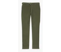 Paul slim-fit belted cotton-blend corduroy pants - Green