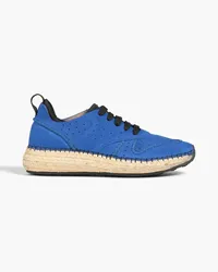 TOD'S Perforated suede espadrille sneakers - Blue Blue