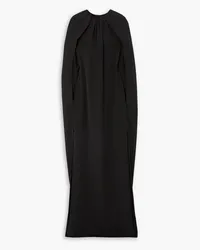 Brandon Maxwell Draped cape-effect silk-crepe gown - Black Black