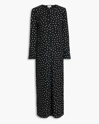 Ganni Polka-dot crepe midi dress - Black Black