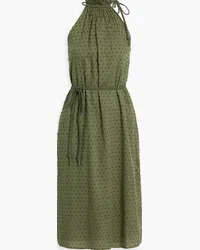 Joie Nashua gathered Swiss-dot cotton dress - Green Green