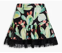Vitoria printed cotton-blend voile mini skirt - Black
