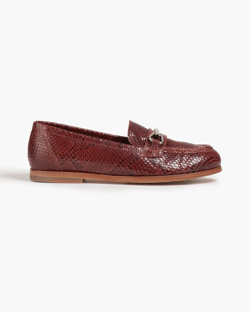A.P.C. Snake-effect leather loafers - Brown Brown