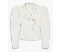 Lamont embellished cotton-poplin blouse - White