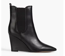 Leather wedge ankle boots - Black