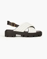 Tory Burch Quilted leather slingback sandals - White White