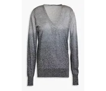 Dégradé metallic knitted sweater - Black