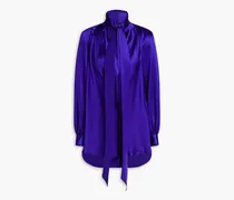 Draped silk-satin blouse - Purple