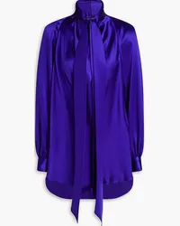 Oscar de la Renta Draped silk-satin blouse - Purple Purple