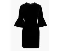 Delilah cotton-blend velvet mini dress - Black