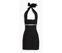 Limao cutout wool-crepe halterneck mini dress - Black