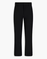 RED Valentino Cropped satin-trimmed twill bootcut pants - Black Black