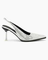 Stine Goya Eiffel crystal-embellished woven slingback pumps - Metallic Metallic