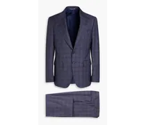 Checked wool suit - Blue