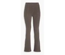 Cotton-blend flared pants - Neutral
