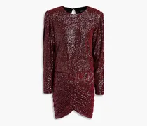 Flynn ruched sequined tulle mini dress - Purple