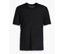 James Perse Linen-blend T-shirt - Black Black