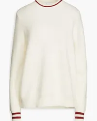 Bella Freud Embroidered brushed mohair-blend sweater - White White