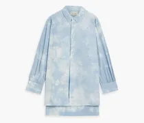 Ambroise tie-dyed crinkled cotton tunic - Blue