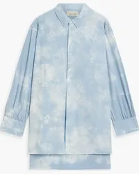 Nili Lotan Ambroise tie-dyed crinkled cotton tunic - Blue Blue