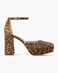 Gianvito Rossi Vian 100 leopard-print suede platform Mary Jane pumps - Animal print Animal