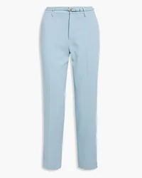 RED Valentino Belted crepe straight-leg pants - Blue Blue