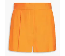 Pleated canvas shorts - Orange