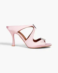 Malone Souliers Lorenza crystal-embellished satin mules - Pink Pink