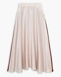 HALPERN Two-tone silk-satin midi skirt - Pink Pink