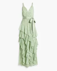 Alice + Olivia Alice Olivia - Emelia ruffled broderie anglaise maxi dress - Green Green